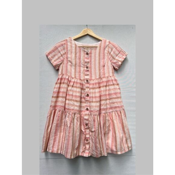 Happily Grey Kids striped lined Relaxed fit short dress size 12 - Picture 1 of 6